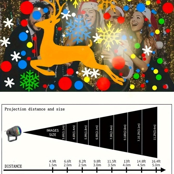 USB-Powered LED Christmas Projection Light - Indoor/Outdoor Holiday Decor, Non-Waterproof Desktop Design
