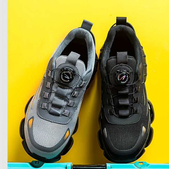 Unisex Professional Steel Toe & Puncture Proof Work Boots, Comfy Non Slip Cushioned Shock Absorption Safety Shoes, Men's Outdoor Footwear