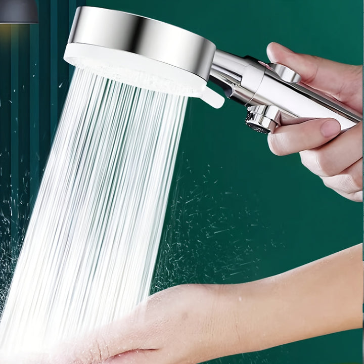 1pc Pressurized Handheld Shower Head, 5 Modes Adjustable Water Output Shower Head, Bathroom Shower Nozzle, Shower Sprinkler, Bathroom Hardware, Bathroom Accessories, Enjoy A Luxurious Bathing Experience