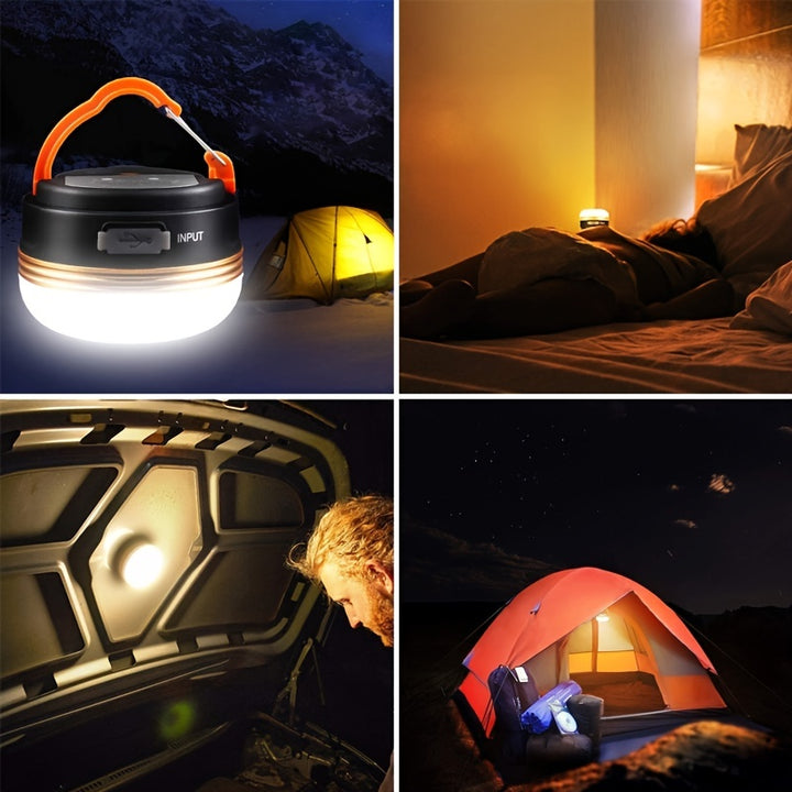 Rechargeable LED Camping Lantern with Magnet Base - Portable Tent Light with 300LM Brightness and 4 Light Modes - Perfect for Camping, Hiking, Fishing, and Outdoor Emergencies