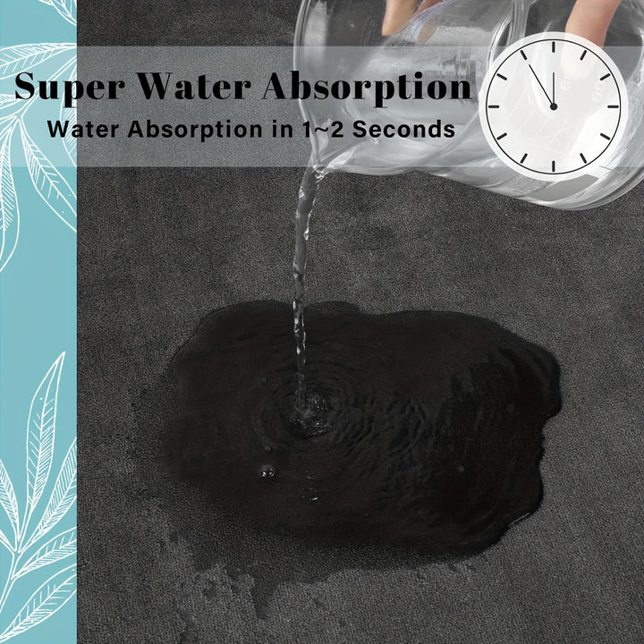 1pc Bathroom Mat, Absorbent & Quick-drying Kitchen Floor Carpet, Non-slip & Super Soft Entry Doorway Floor Rug, For Bathroom Bedroom Kitchen Living Room, Ideal Bathroom Supplies, Home Decoration