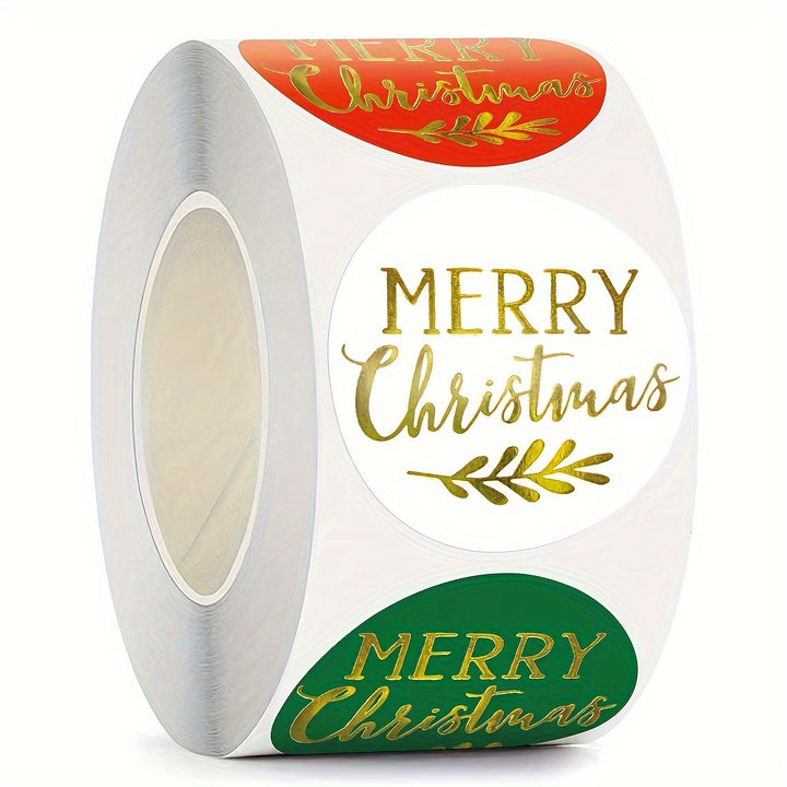 20 Golden Foil Christmas Stickers - Reusable Paper Christmas Labels for Holiday Decorations, Greetings, Envelopes And Crafts, Suitable for Ages 14+