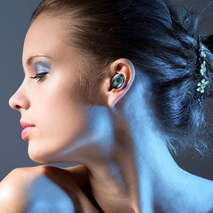 TWS Wireless Earphones with Digital Display: HiFi HD Stereo, In-Ear, Voice-Cancelling, Wireless, and USB Charging