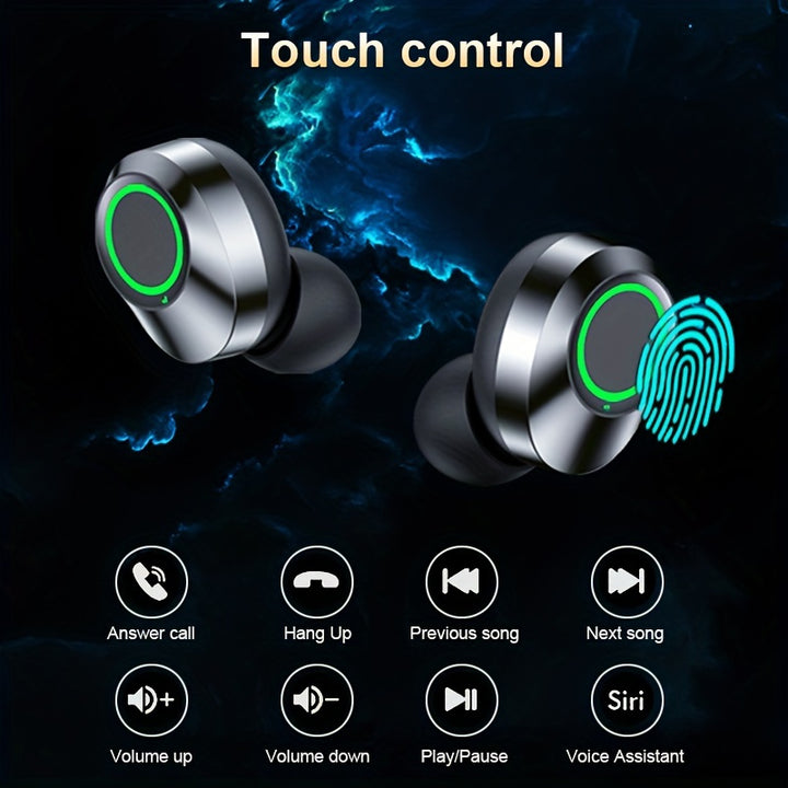 TWS Wireless Earphones with Digital Display: HiFi HD Stereo, In-Ear, Voice-Cancelling, Wireless, and USB Charging