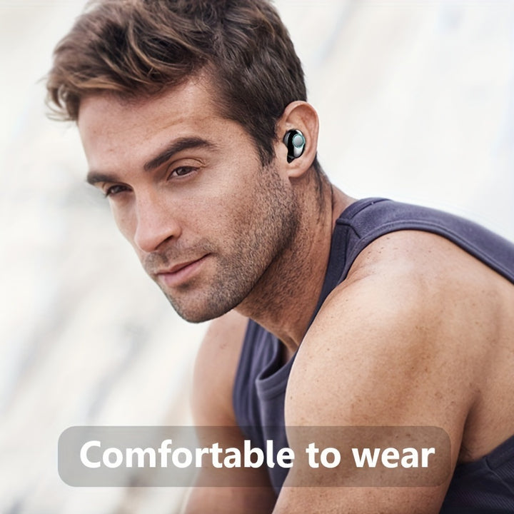 TWS Wireless Earphones with Digital Display: HiFi HD Stereo, In-Ear, Voice-Cancelling, Wireless, and USB Charging