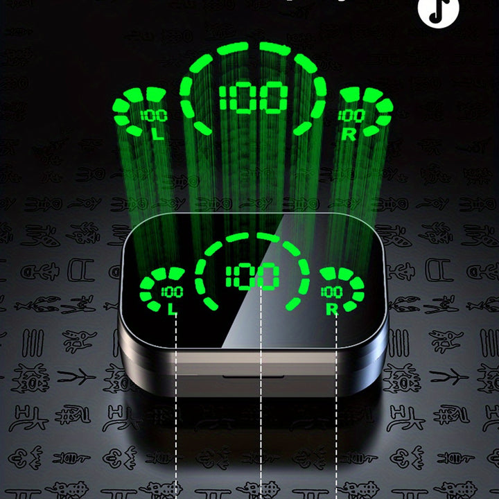 TWS Wireless Earphones with Digital Display: HiFi HD Stereo, In-Ear, Voice-Cancelling, Wireless, and USB Charging