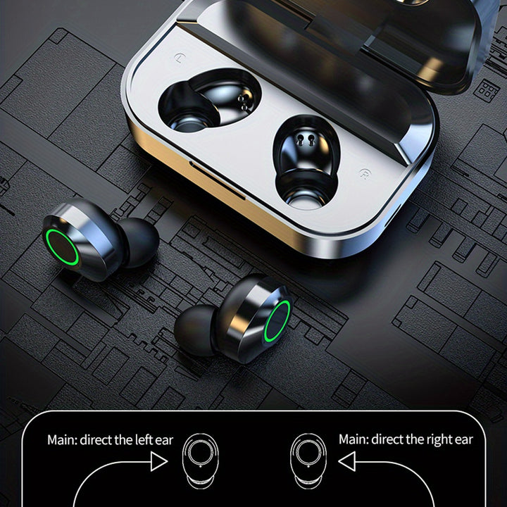 TWS Wireless Earphones with Digital Display: HiFi HD Stereo, In-Ear, Voice-Cancelling, Wireless, and USB Charging