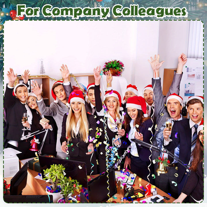 10-100pcs Non-Woven Fabric Santa Claus Xmas Hats, Adult Christmas Caps, Merry Christmas New Year Party Festival Decor, PP Material, Machine Washable, No Feather, for Home & Kitchen Party Supplies