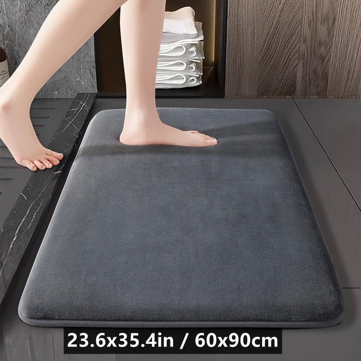 1pc Bathroom Mat, Absorbent & Quick-drying Kitchen Floor Carpet, Non-slip & Super Soft Entry Doorway Floor Rug, For Bathroom Bedroom Kitchen Living Room, Ideal Bathroom Supplies, Home Decoration