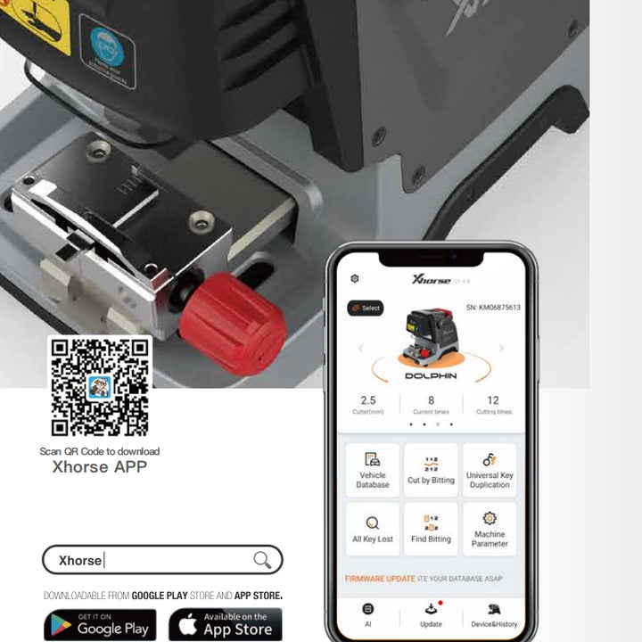 V2.2.2 Xhorse Condor Dolphin XP005 XP-005 Automatic Key Cutting Machine With M5 Clamp