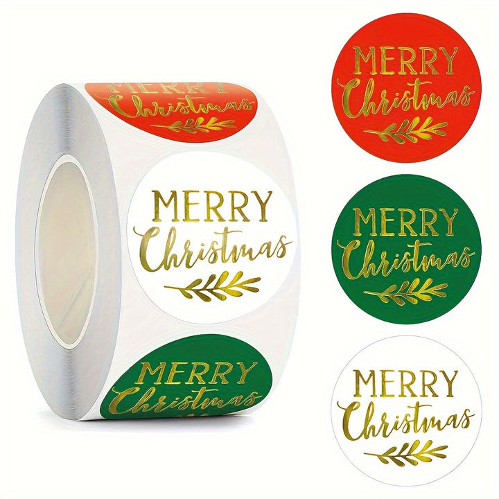 20 Golden Foil Christmas Stickers - Reusable Paper Christmas Labels for Holiday Decorations, Greetings, Envelopes And Crafts, Suitable for Ages 14+