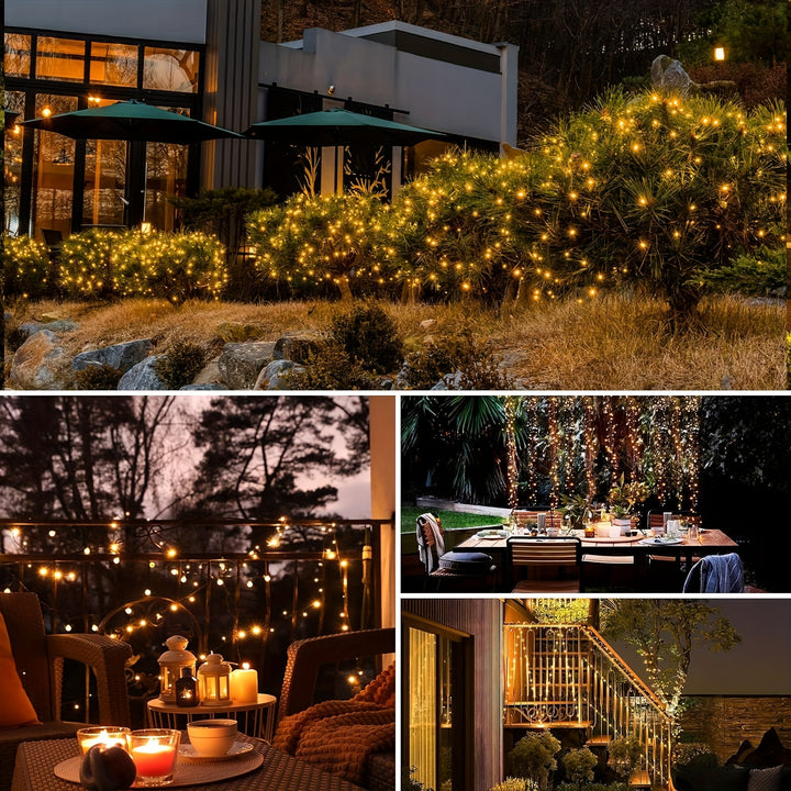 Solar String Lights, 8 Modes Copper Wire Twinkle Lights For Patio Tree Garden Christmas Wedding Party Decoration, For Home, Bedroom, Party, Festival