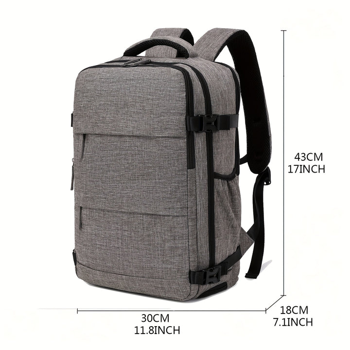 Multifunctional Large Capacity Travel Backpack, Solid Color Laptop Backpack With USB Charging Port, Perfect Backpack For Travel, Business And Commuting