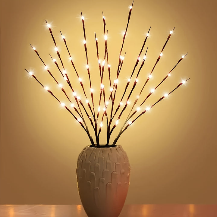1pc 20 LED Branch Lights - Indoor Decoration Lighting - Fairy Lights With Branch Design (No Batteries, Please Bring Your Own 2 AA Batteries) For Party Eid Al-Adha Mubarak Dormitory Decor, Halloween Decor, Christmas Decor, Hol