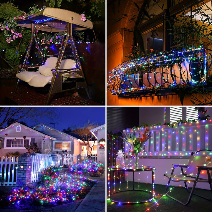 Solar String Lights, 8 Modes Copper Wire Twinkle Lights For Patio Tree Garden Christmas Wedding Party Decoration, For Home, Bedroom, Party, Festival
