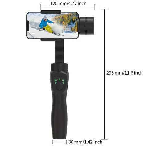 QAML F8 Handheld Gimbal - 3-Axis Stabilizer for iPhone & for Xiaomi, USB Rechargeable, Anti-Shake Video Recorder