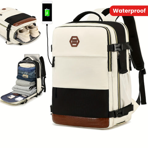 Men's Travel Backpack, Waterproof Computer Backpack, With Shoe Compartment, Computer Carry-on Backpack