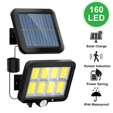 160 LED Solar-Powered Motion Sensor Light - IP44 Waterproof, Perfect for Garage, Garden, Patio & Walkway, 1/2/4pcs, Outdoor