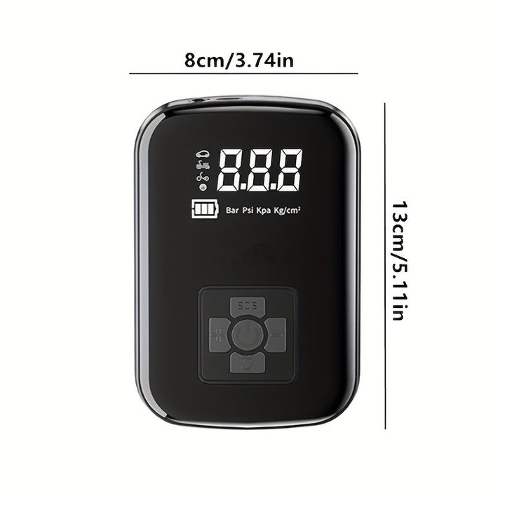 1pc Portable Wireless Car Air Compressor, Portable Air Pump With LED Light, Suitable For Tire Inflation And Car/Bike/Motorcycle/Ball