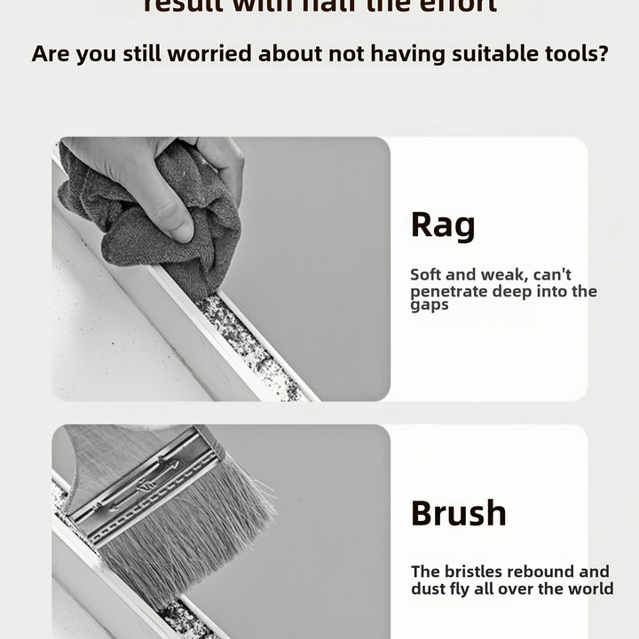 1pc Grey Manual Window and Door Track Cleaning Brush - Removable Head, PP Polypropylene, Uncharged, Suitable for Valentine'S Day, Thanksgiving, Christmas, Halloween, Spring Festival - Home Cleaning Tool