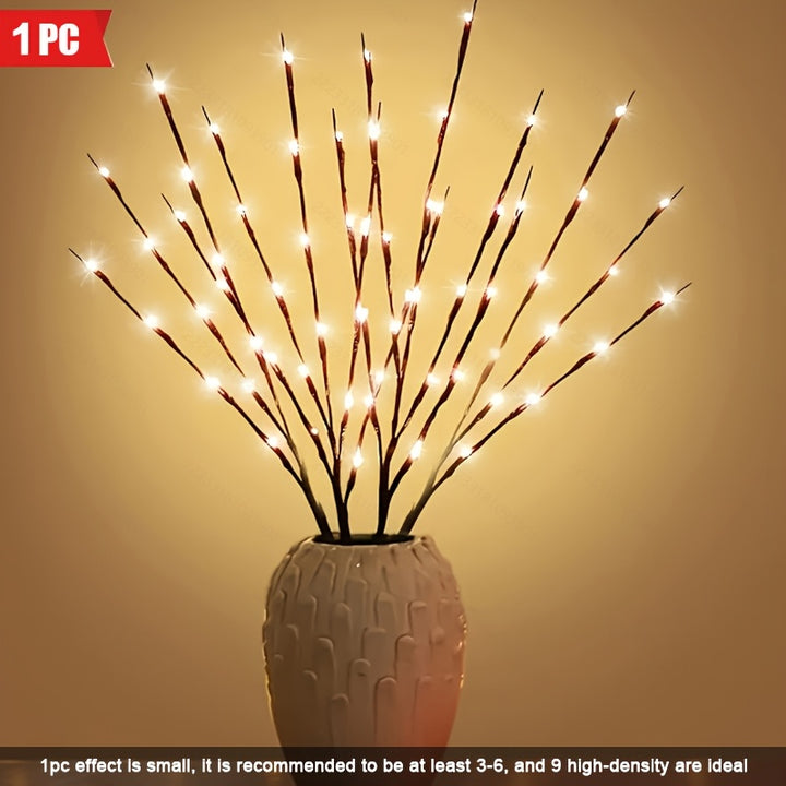 1pc 20 LED Branch Lights - Indoor Decoration Lighting - Fairy Lights With Branch Design (No Batteries, Please Bring Your Own 2 AA Batteries) For Party Eid Al-Adha Mubarak Dormitory Decor, Halloween Decor, Christmas Decor, Hol