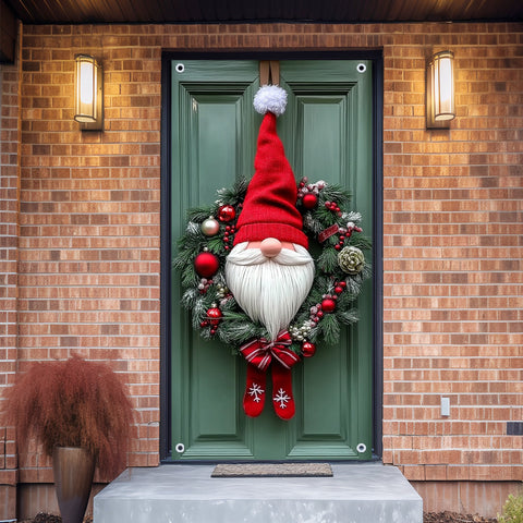 Charming Christmas Gnome Door Decoration - Versatile Indoor/Outdoor Holiday Elf, Perfect for Home & Office