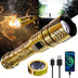 SKYFIRE LED High-brightness Golden Dragon Pattern Flashlight, 4000mAh Rechargeable Flashlight with Ignition Lens, Zoom Function, Four Modes, Suitable for Camping, Outdoor And Household Use, Mini Flashlight Rechargeable, Super