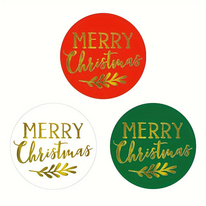 20 Golden Foil Christmas Stickers - Reusable Paper Christmas Labels for Holiday Decorations, Greetings, Envelopes And Crafts, Suitable for Ages 14+