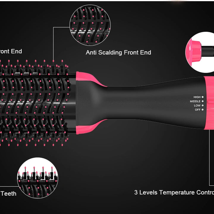 3IN1 Hot Air Brush One-Step Hair Dryer Styler and Dryer Blow Dryer Brush Professional Heating Comb 1000W Straightener Hair Comb