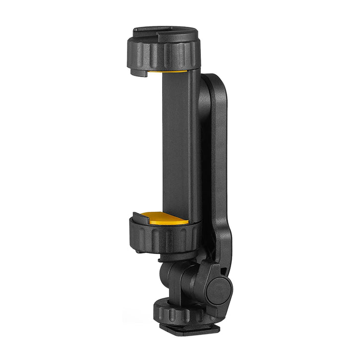 Camera Hot Shoe Phone Holder Mount Clamp Clip w 2 Cold Shoe 1/4'' Tripod Adapter Stand Mic Fill Light for Smartphone TikTok Vlog
