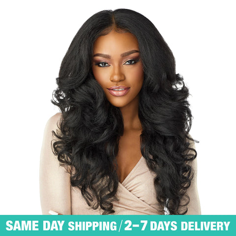 Sensationnel Cloud 9 What Lace HD Lace Front Wig 13X6 Latisha – Long Natural Textued Curly Style, Heat Safe Synthetic Fibers