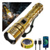LED High-brightness Golden Dragon Pattern Flashlight 4000mAh Rechargeable Flashlight with Ignition Lens Zoom Function Four Modes