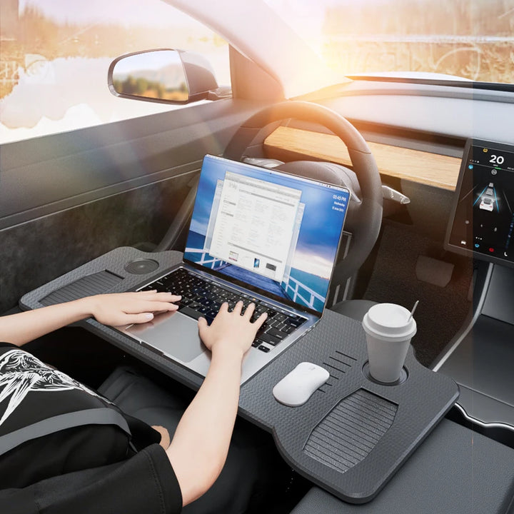 Desk Design for Tesla Model 3 / Y 2024 Car Steering Wheel Laptop Tray Food Desk Portable Office Table for Tesla