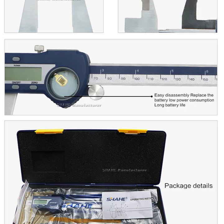 SHAHE IP54 150/200/300 mm Digital Electronic Caliper Ruler Digital Vernier Caliper Digital Caliper Stainless Steel Calipers