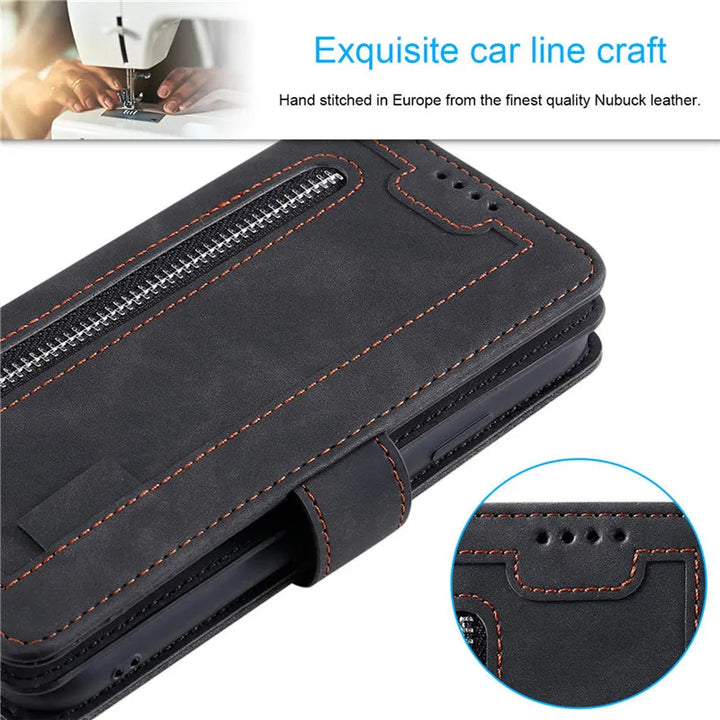 For Xiaomi 14T 14 13 13T 12T 12S 11T Pro 12 Lite 5G Zipper Wallet Leather Case For Xiaomi 14T Case Mi 11 Ultra 12X 10T Pro Cover