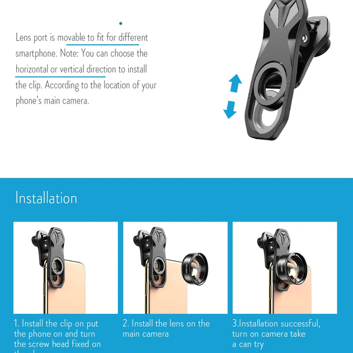 APEXEL For dropshipping camera phone lens 100mm macro Mobile lens macro Camcorder lenses for iPhone Samsung all smartphone