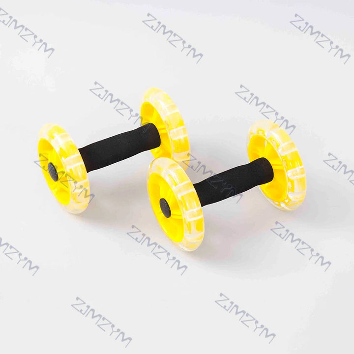 2Pcs/Pack Ab Double Wheels Roller Stretch Elastic Resistance Coaster Exercise Abdominal Muscle Wheel Rollers Fitness Equipment