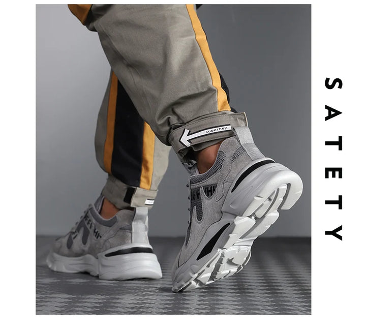 Men Work Safety Shoes Steel Toe Head Anti-puncture Anti-Stabbing Wearable Breathable Light Soft Sneakers Boots Construction