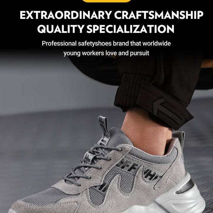 Men Work Safety Shoes Steel Toe Head Anti-puncture Anti-Stabbing Wearable Breathable Light Soft Sneakers Boots Construction