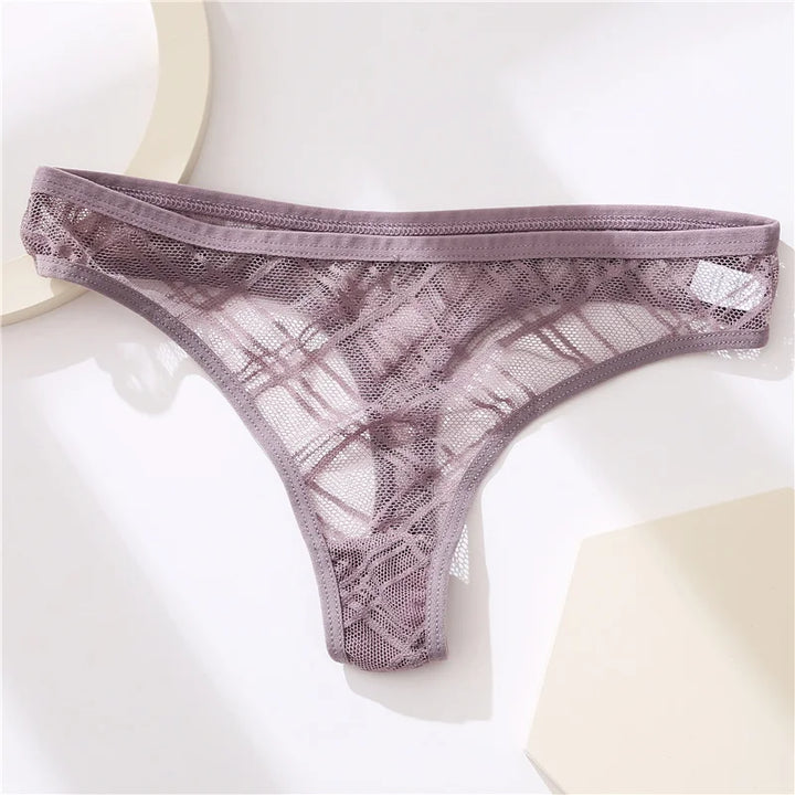Sexy Mesh Women's Thongs Low Rise Waist G-String Female Transparent Panty Hollow Out T-Back Girl Intimate Underwear Lingerie