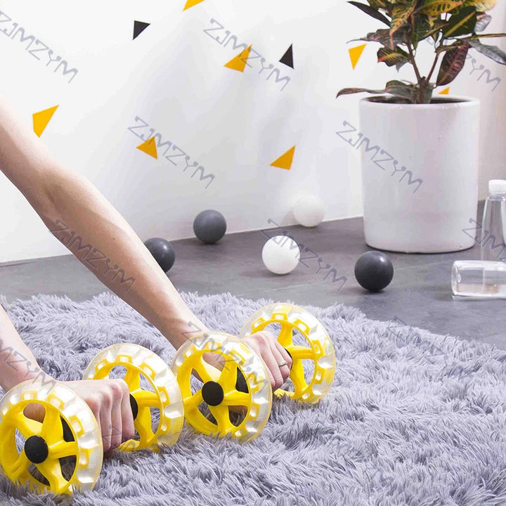 2Pcs/Pack Ab Double Wheels Roller Stretch Elastic Resistance Coaster Exercise Abdominal Muscle Wheel Rollers Fitness Equipment