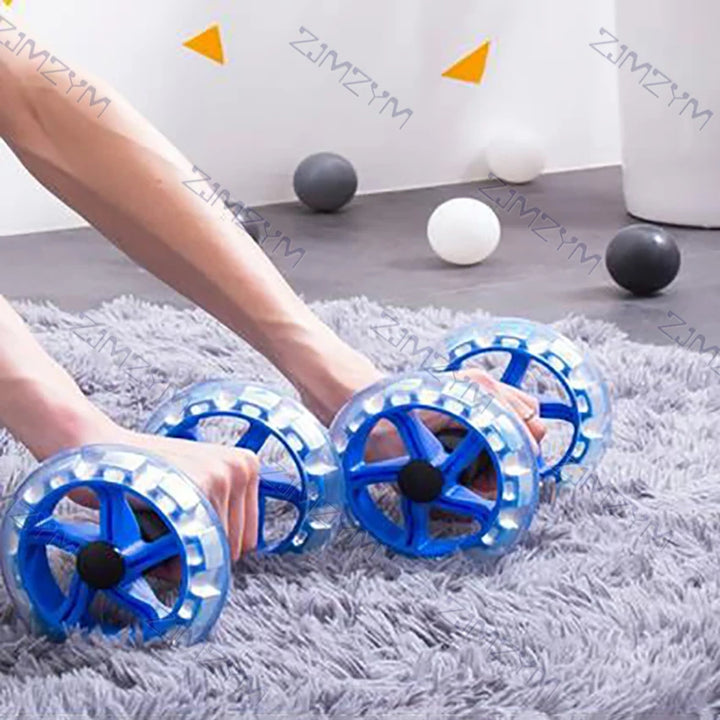 2Pcs/Pack Ab Double Wheels Roller Stretch Elastic Resistance Coaster Exercise Abdominal Muscle Wheel Rollers Fitness Equipment