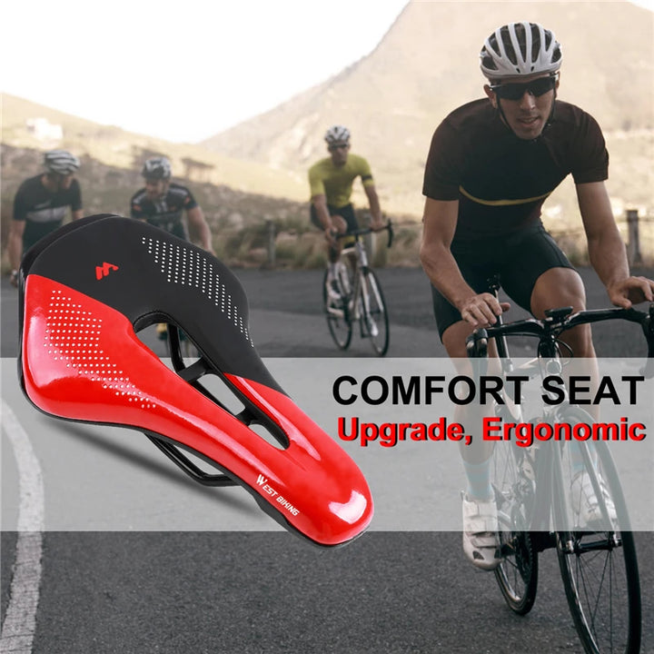 WEST BIKING Bicycle Saddle Seat Road Mountain Bike Cushion For Men Women PU Leather Shockproof Racing Saddle MTB Cycling Saddles