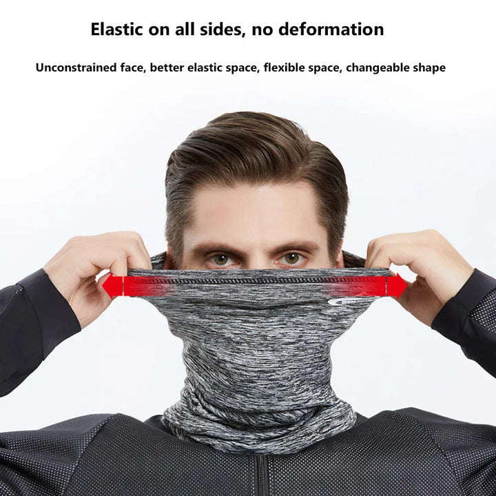Men Women Cycling Scarf Neck Warmer Stretch Fleece Sports Outdoor Running Bicycle Face Bandana Simple Fashion Fleece Headbands
