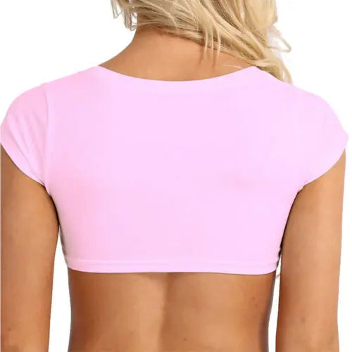 Solid Tank Tops Sexy Crop Vest Solid Harajuku Korean Female Short Sleeve Club Party Nightwear Summer Women Tops