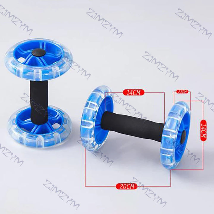 2Pcs/Pack Ab Double Wheels Roller Stretch Elastic Resistance Coaster Exercise Abdominal Muscle Wheel Rollers Fitness Equipment