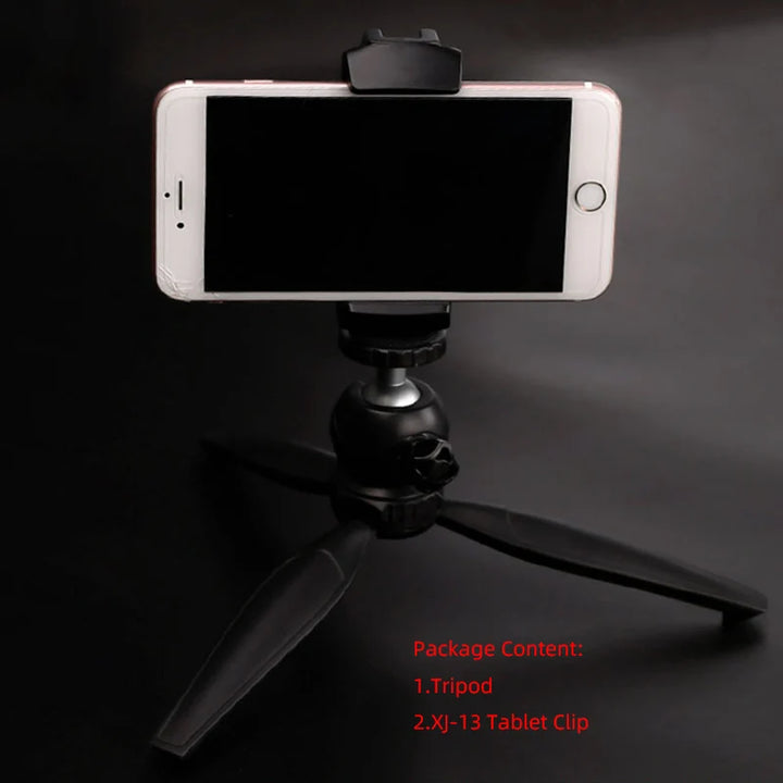 XILETU XJ13 Universal Tablet Clip Smartphone Holder Clip Stand w Mini Tripod Adjustable Bracket For Mobile Phones Ipro Tablets