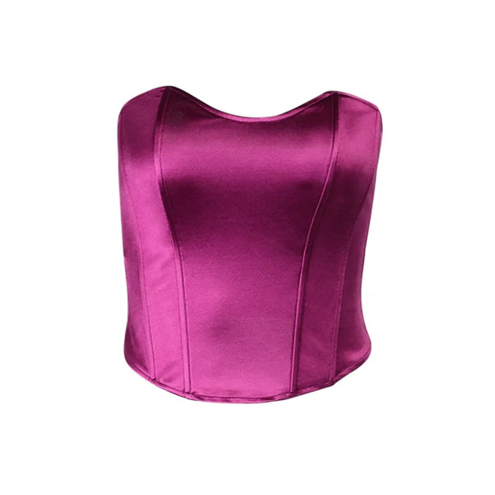 Sexy Women Tube Tops Solid Sleeveless Slim Skinny Corset Cropped Top 2022 Summer Casual Elegant Female Strapless Vest