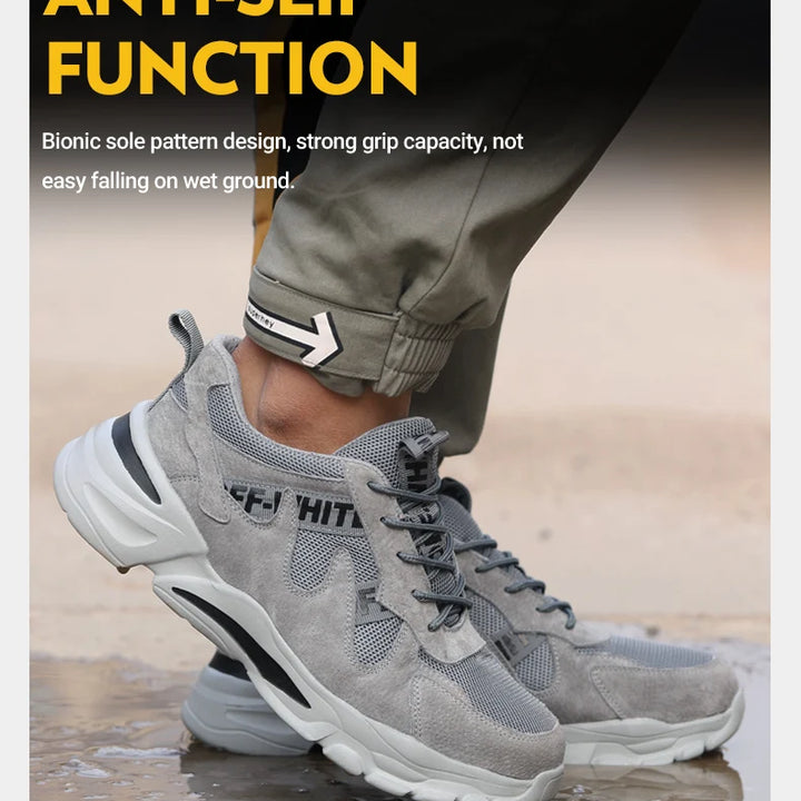 Men Work Safety Shoes Steel Toe Head Anti-puncture Anti-Stabbing Wearable Breathable Light Soft Sneakers Boots Construction