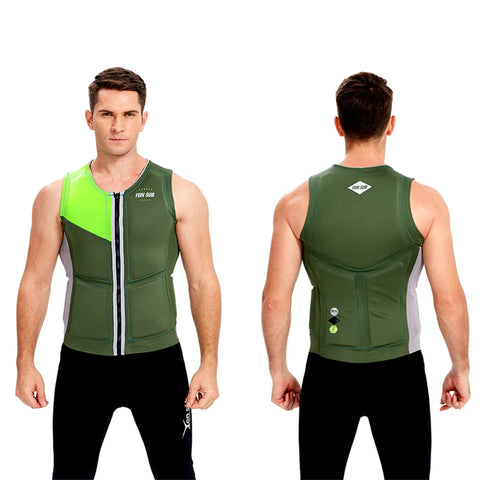 Outdoor Rafting Neoprene Life Jacket Adult Safety Life Vest Water Sports Fishing Kayaking Boating Swimming Drifting Tight Wear